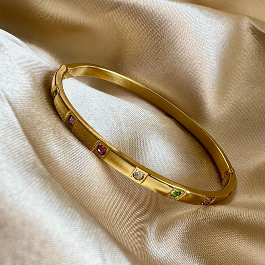 Tiny Rainbow Bangle Bracelet