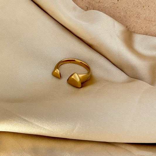 Twin Triangle Open Ring