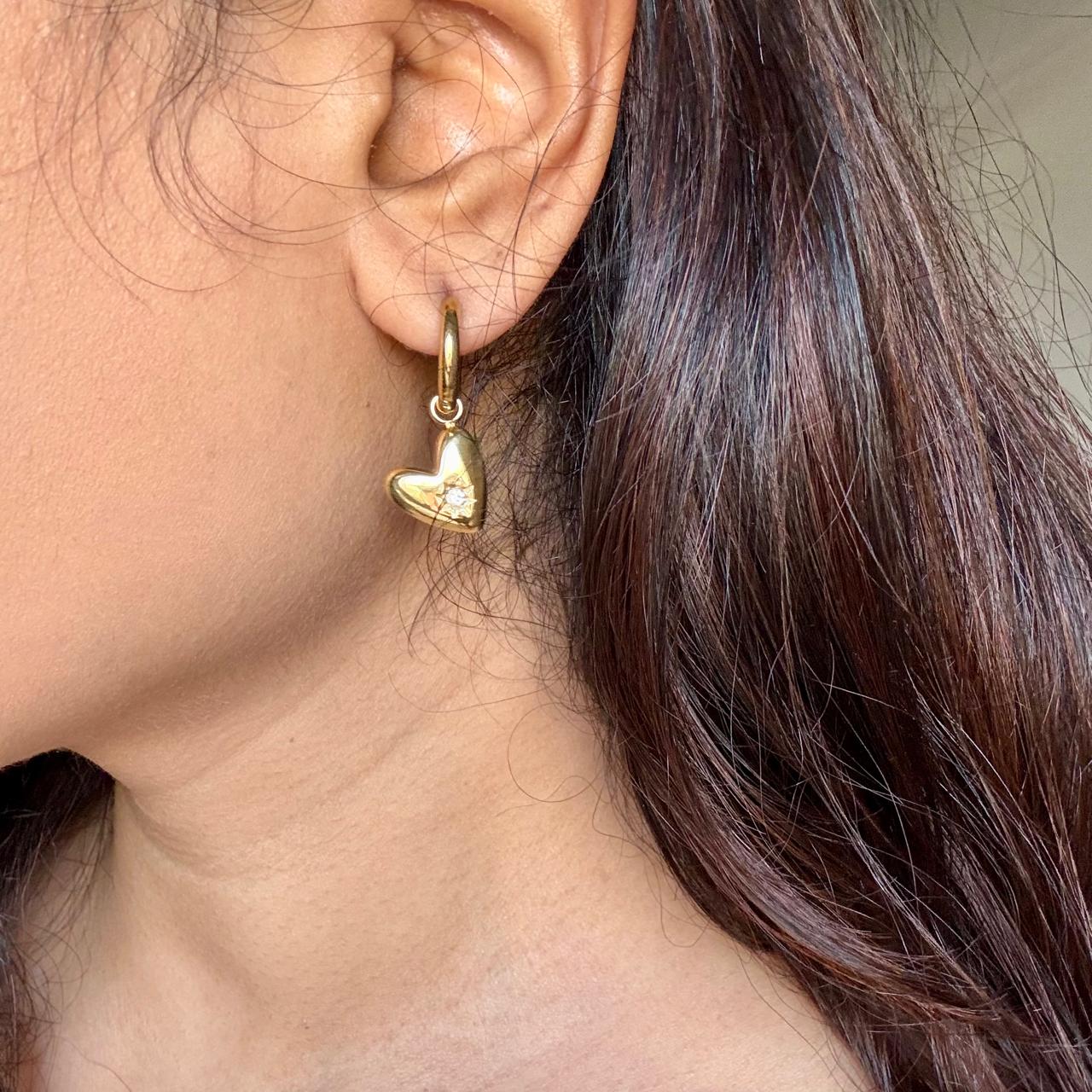 Luna Heart Hoop Earrings