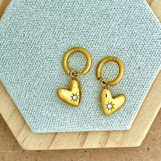 Luna Heart Hoop Earrings