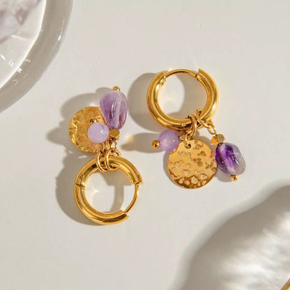 Lilac charm earrings