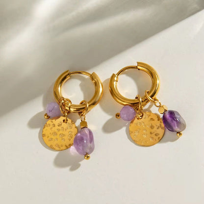 Lilac charm earrings